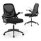 Black Mesh Office Chair with PP, Metal Frame, Sponge Seat and Flip Arms